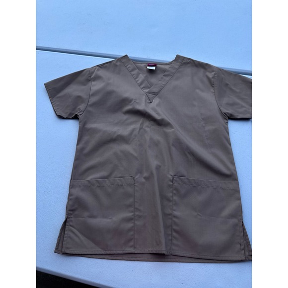 Dickies Tops - Dickies Medical Uniforms Scrub Top Womens XS Khaki Tan V-Neck Short Sleeve NWT